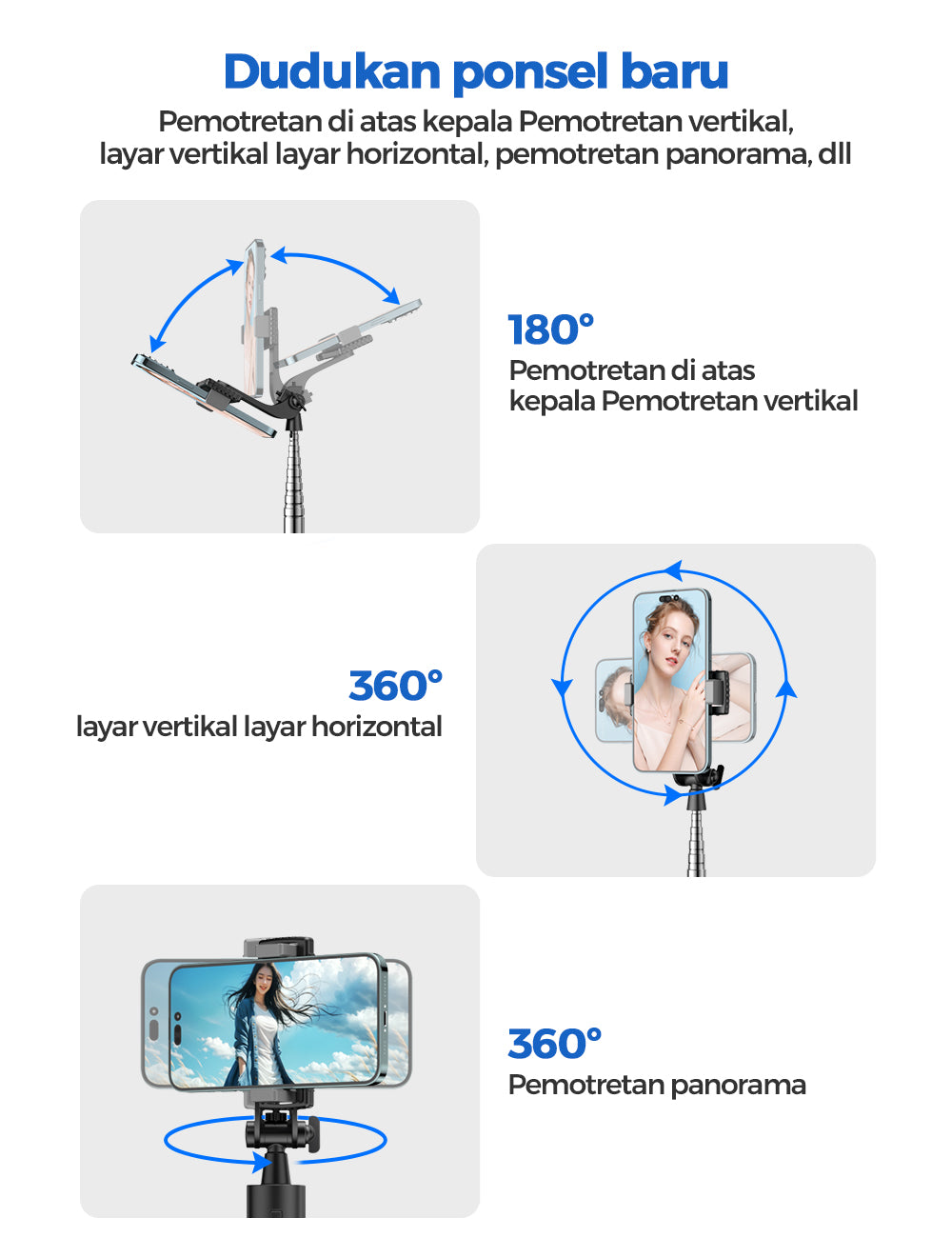 IB-3 Tongsis Tripod Bluetooth Remote handphone holder 70-160CM