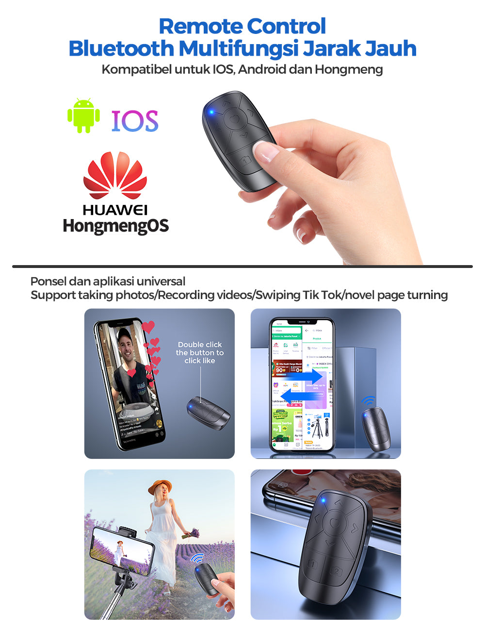 IB-3 Tongsis Tripod Bluetooth Remote handphone holder 70-160CM