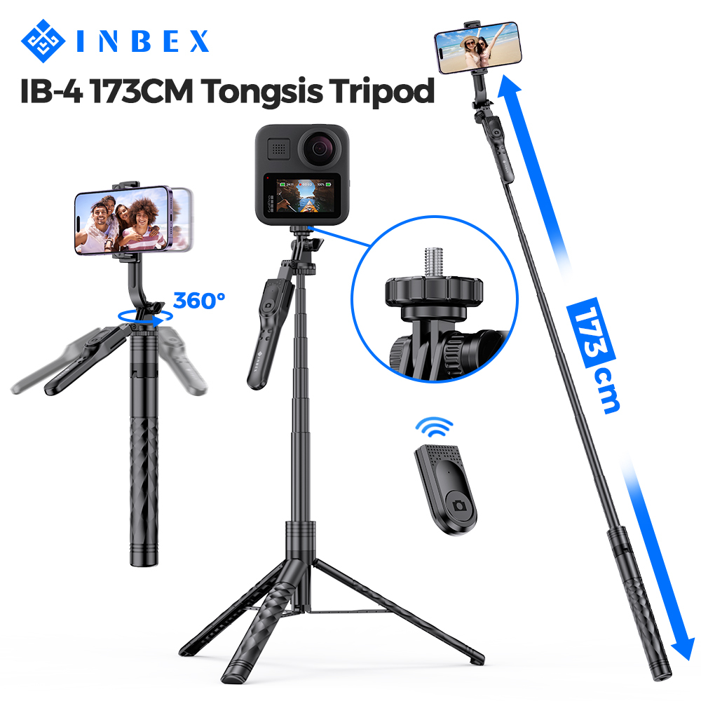 IB-4 Tongsis Tripod Bluetooth Remote with Video Light+Phone Holder
