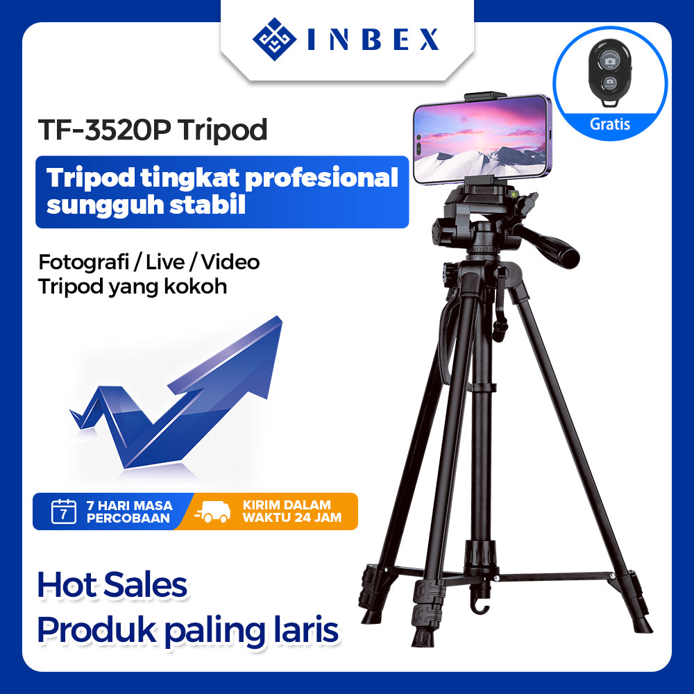 TF-3520 Tripod Kamera dengan Tas / Dudukan 140cm