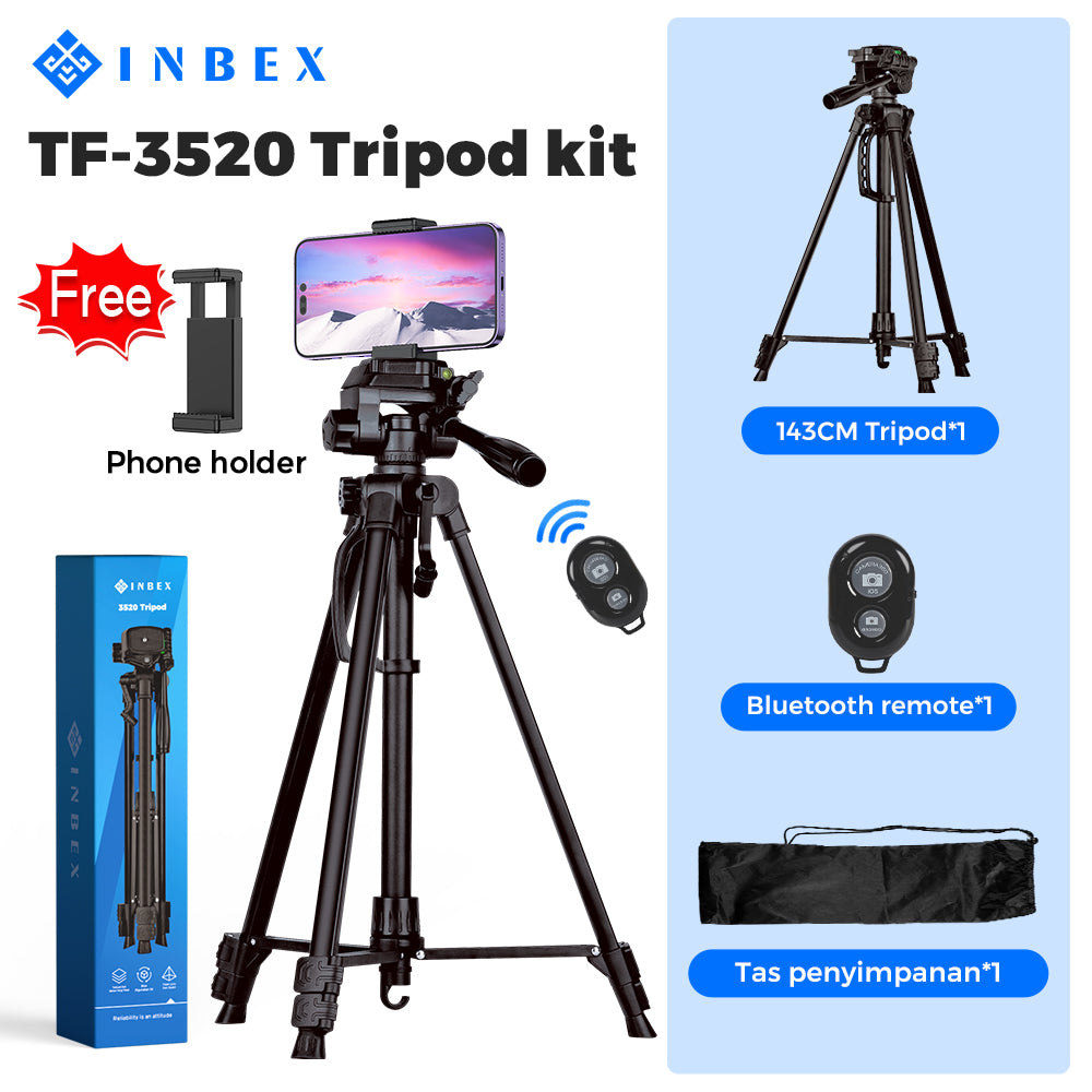 TF-3520 Tripod Kamera dengan Tas / Dudukan 140cm