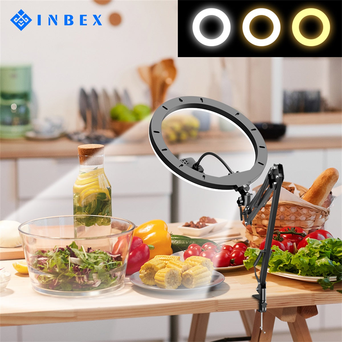 Tripod Kamera Portable Light Stand with Ringlight 210cm