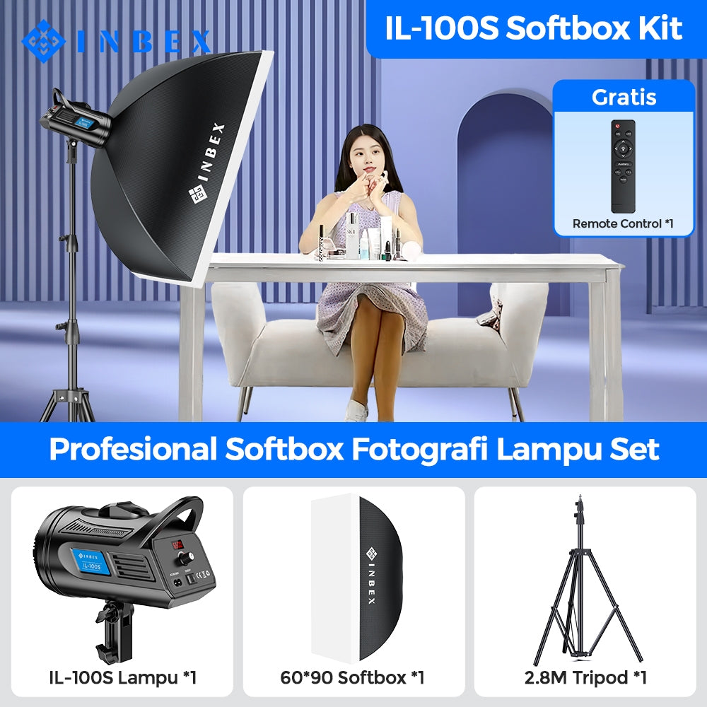 IL-100S LED Video Lighti Photography Live +Softbox+280cm Tripod