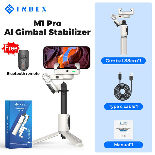 M1 Pro Gimbal Stabilizer Tripod Bluetooth Remote 88cm AI Face Tracing