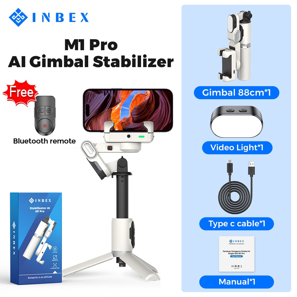 M1 Pro Gimbal Stabilizer Tripod Bluetooth Remote 88cm AI Face Tracing