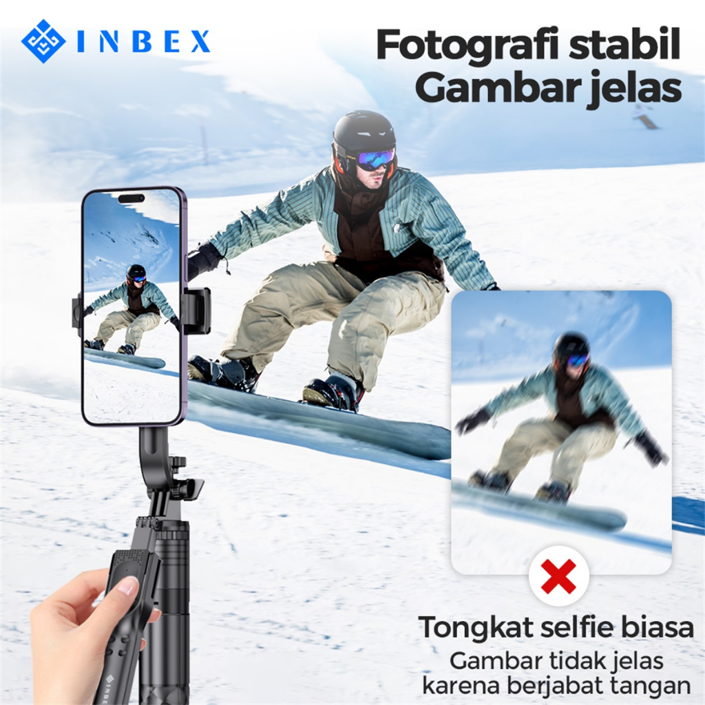 IB-4 Tongsis Tripod Bluetooth Remote with Video Light+Phone Holder
