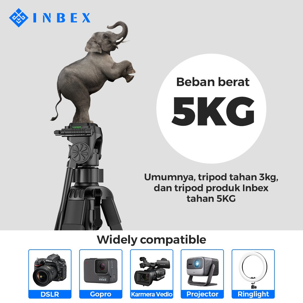 IB-2  Kamera Bluetooth Remote  Paduan Aluminum Tripod 170CM