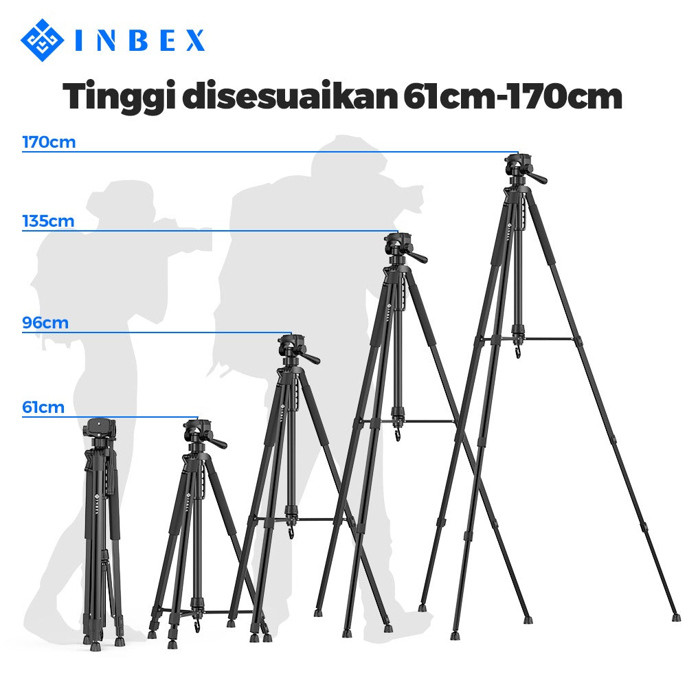 IB-2  Kamera Bluetooth Remote  Paduan Aluminum Tripod 170CM