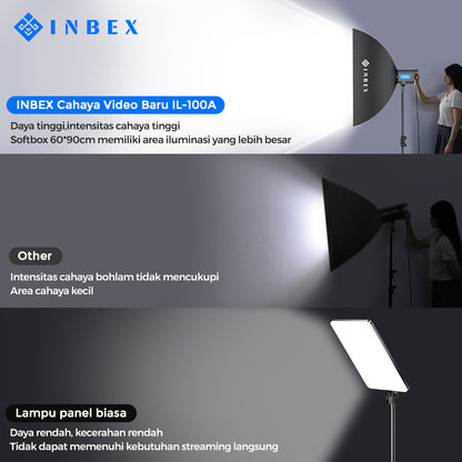 IL-100S LED Video Lighti Photography Live +Softbox+280cm Tripod