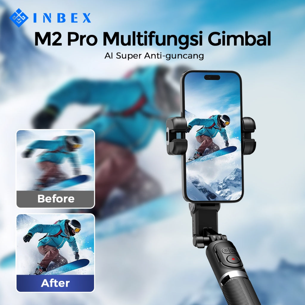 M2 Pro Gimbal Stabilizer with Bluetooth Remote Tripod 153cm Face Tracing Live