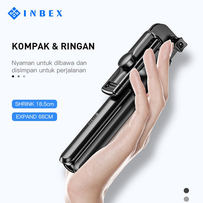 INBEX S03 Selfie Stick Tongsis Bluetooth Tripod 4 In 1