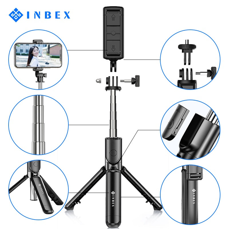 INBEX S03 Selfie Stick Tongsis Bluetooth Tripod 4 In 1