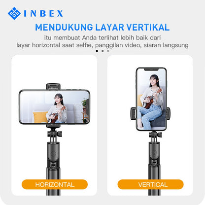 INBEX S03 Selfie Stick Tongsis Bluetooth Tripod 4 In 1